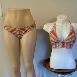 BECCA Horizon Skyler Printed Bikini Top & Horizon Emily Striped Bikini Bottom